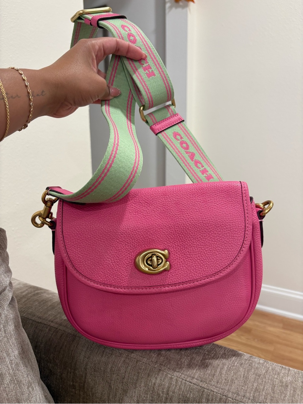 Coach Willow Saddle Bag in Pink Petunia